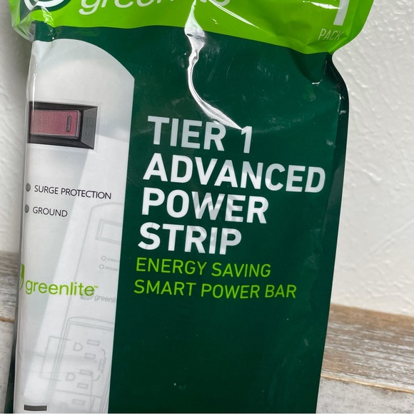 One Greenlite Tier 1 Advanced 7 Outlet Surge Power Strip 1440 Joules For TV, PC - Picture 4 of 16